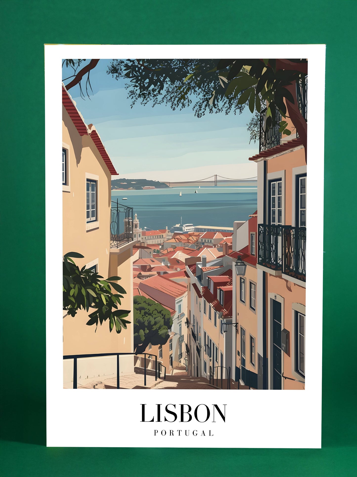Lisbon Portugal Vintage Travel Poster