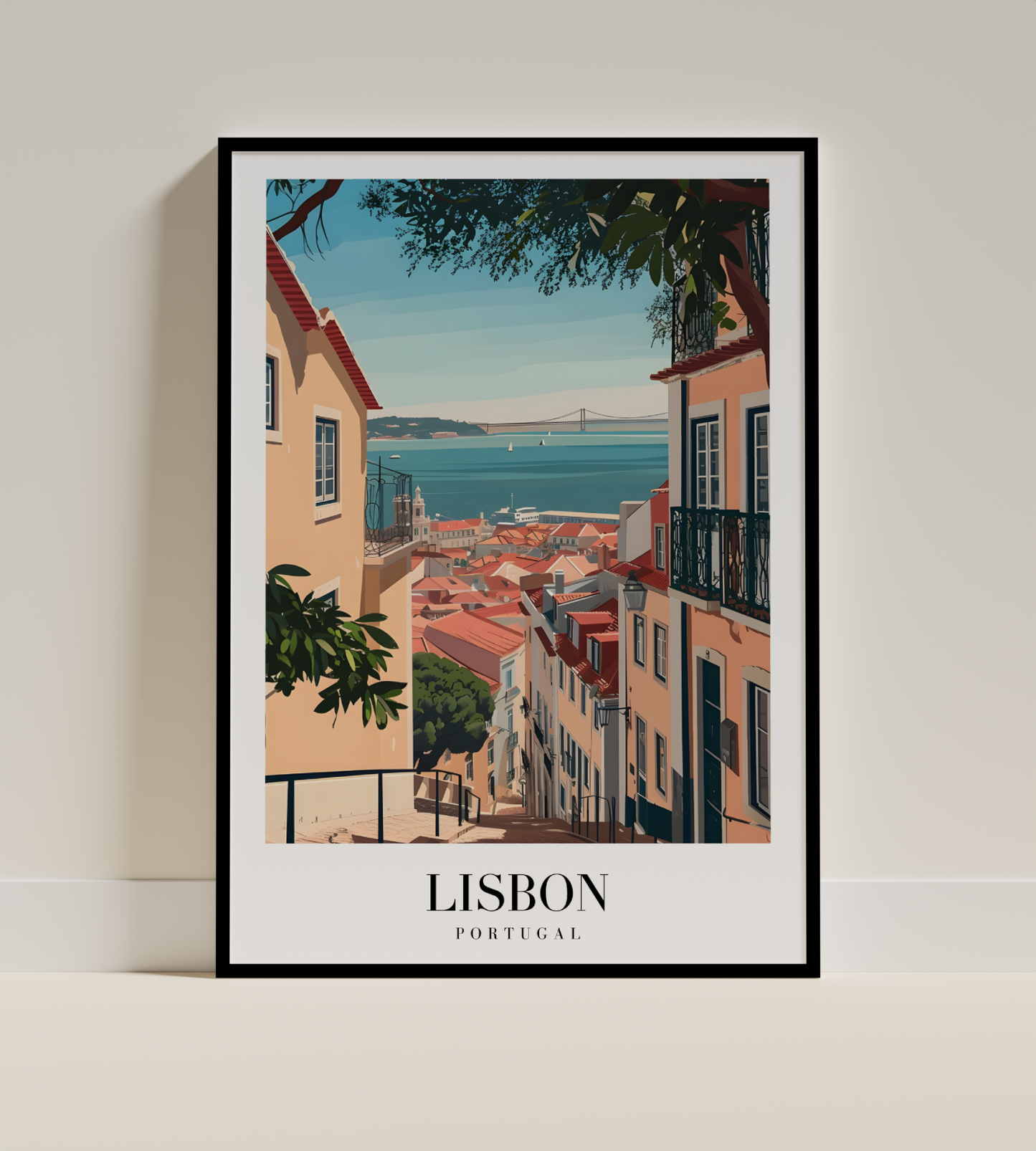 Lisbon Portugal Vintage Travel Poster