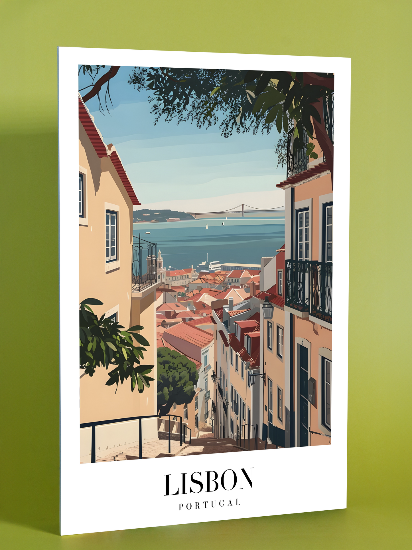 Lisbon Portugal Vintage Travel Poster