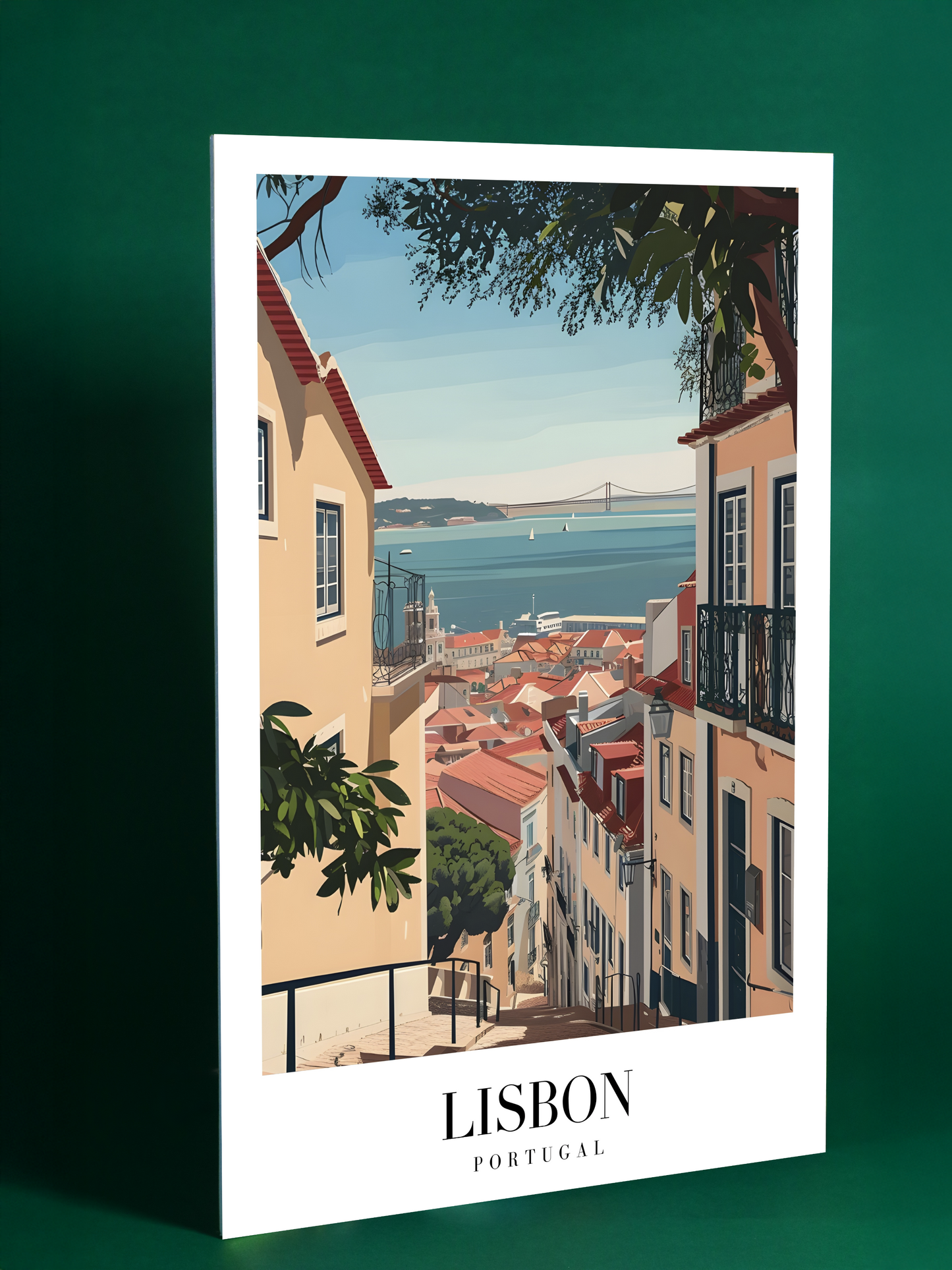Lisbon Portugal Vintage Travel Poster