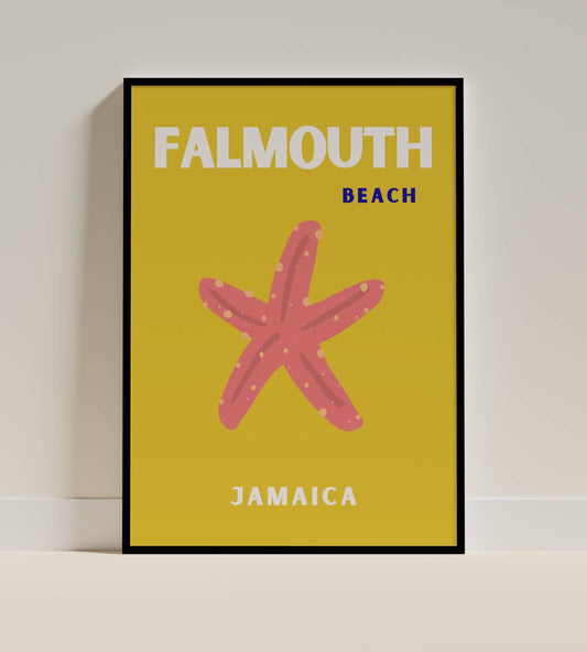 Jamaica Beach Poster – Falmouth Starfish Travel Artwork