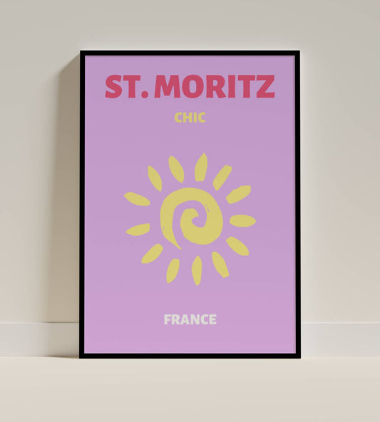 St. Moritz Chic France Sun Art Poster