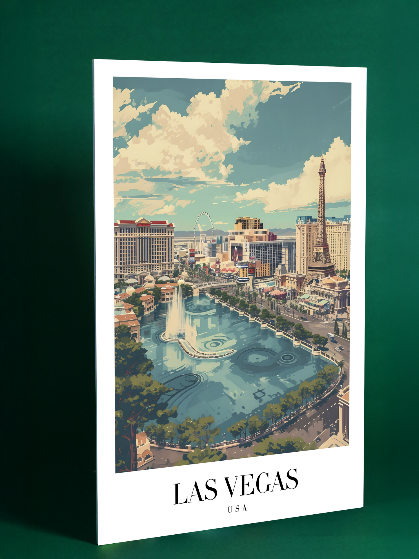 Las Vegas Skyline Art Print – USA Retro City Poster