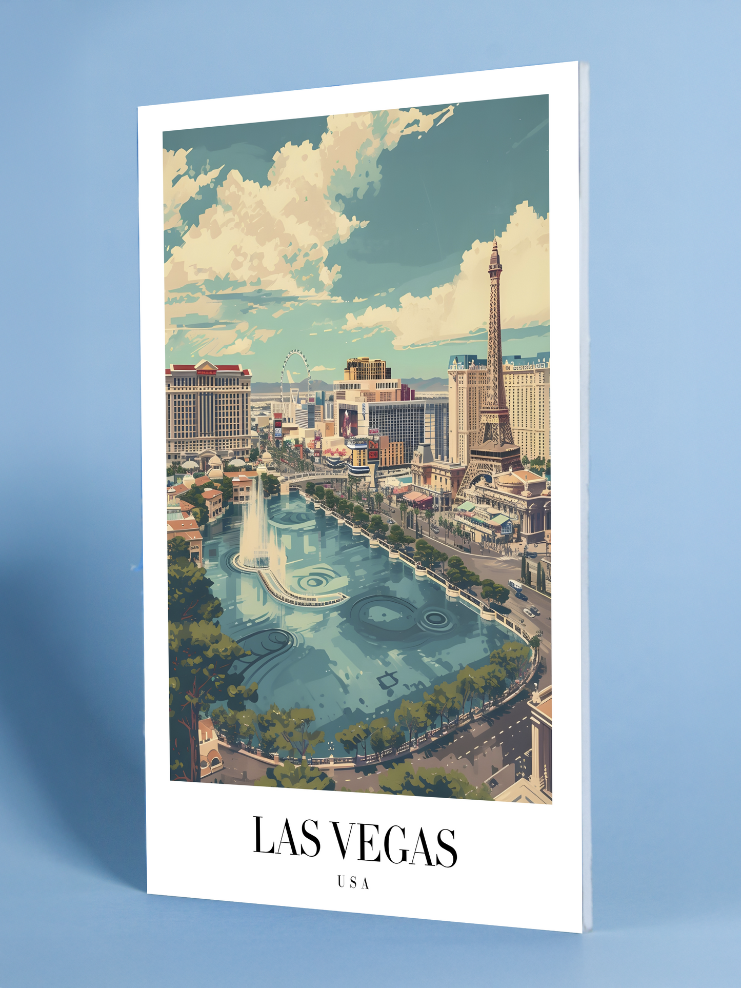 Las Vegas Skyline Art Print – USA Retro City Poster
