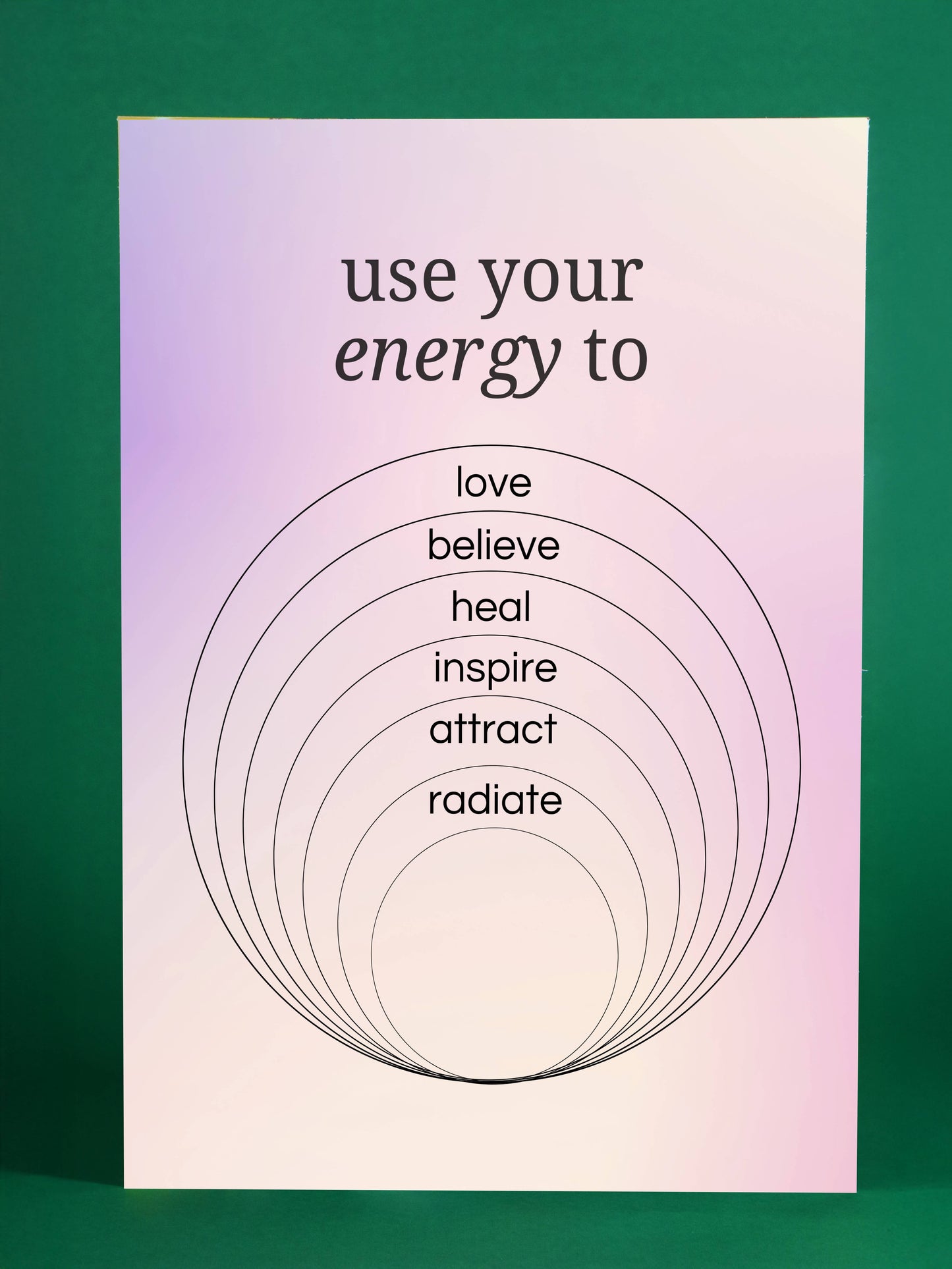 Use Your Energy – Inspirational Wall Art Print