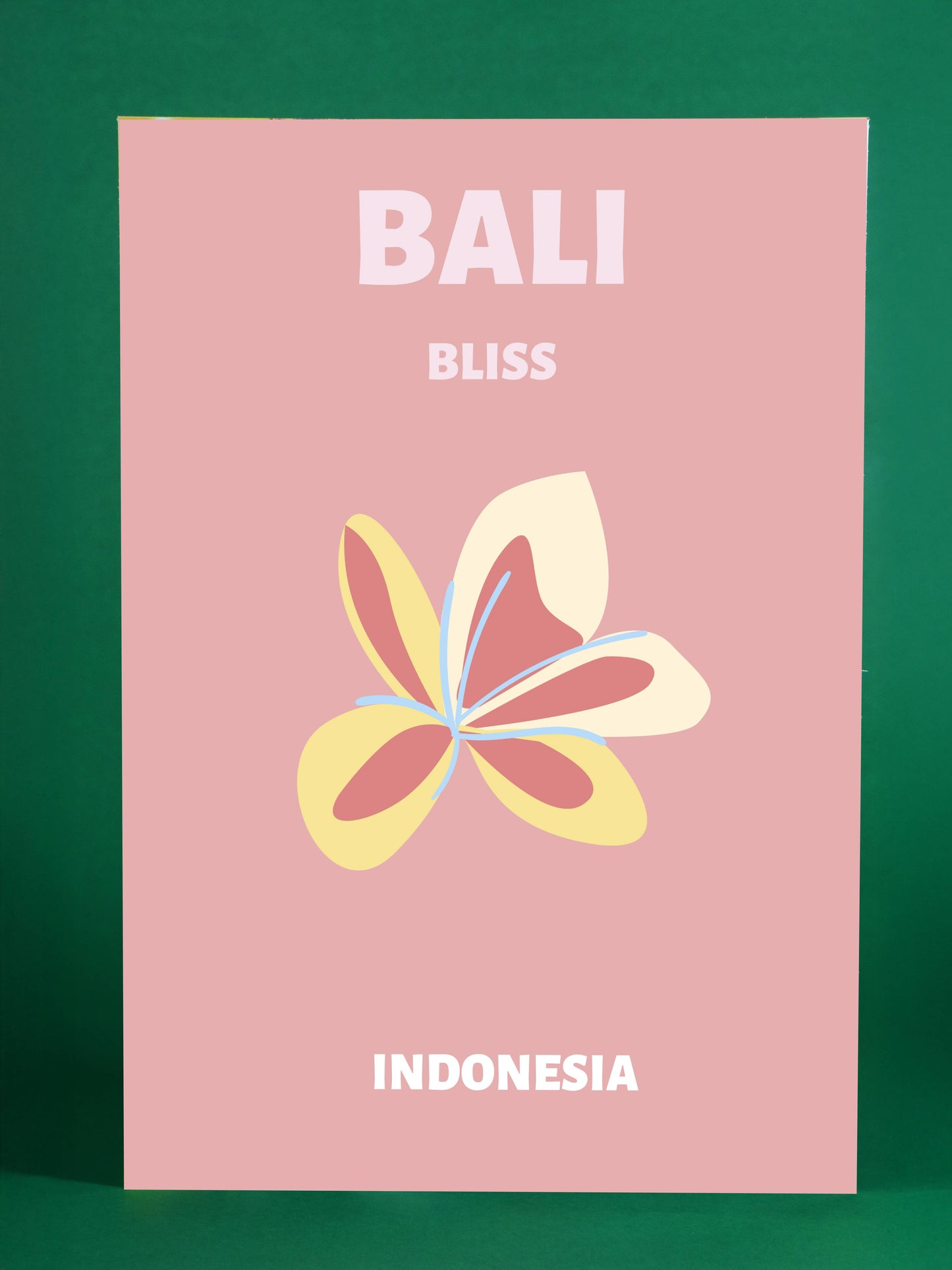Bali Bliss Floral Poster – Indonesia Travel Art
