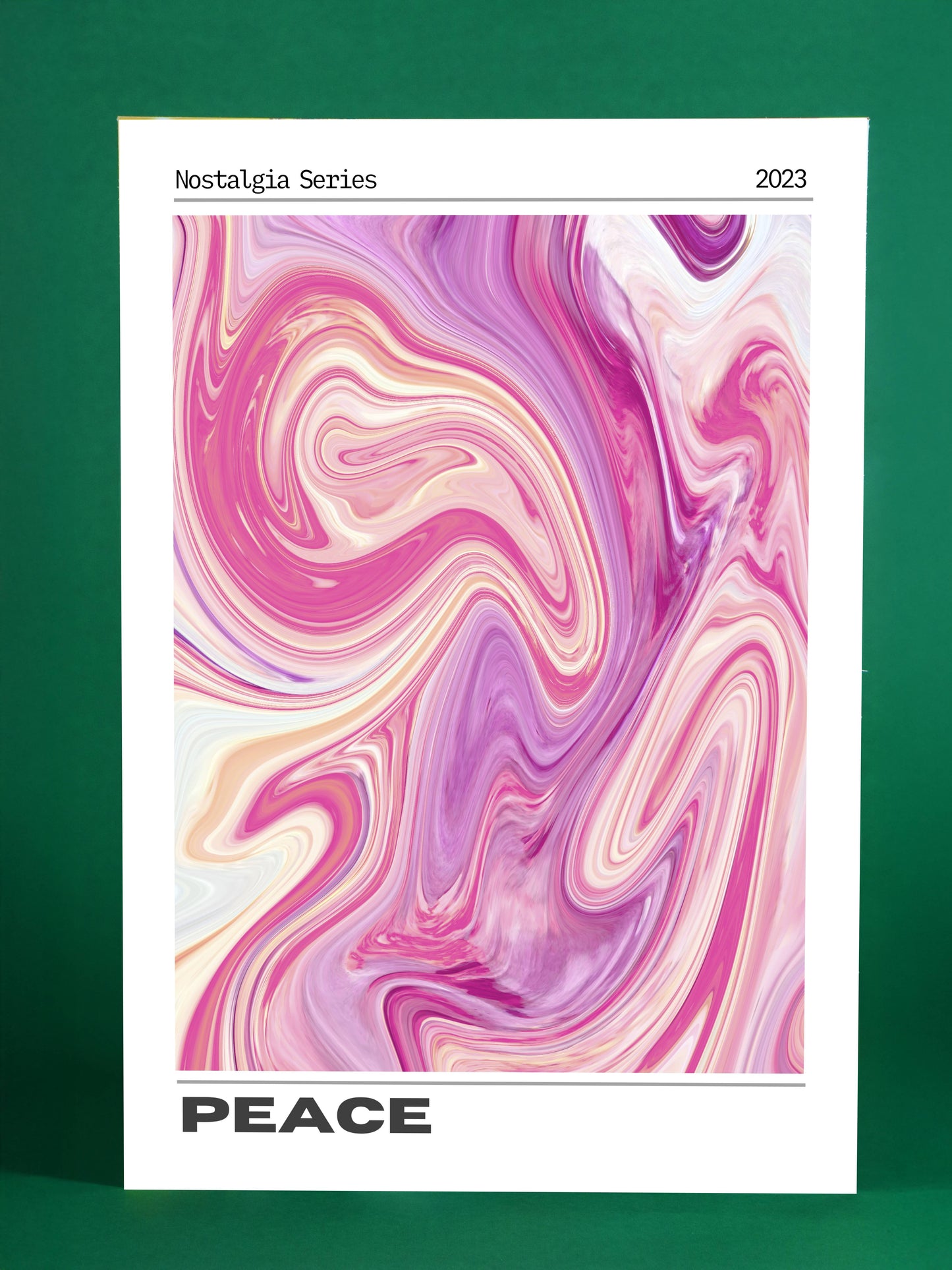 Peace - Nostalgia Series Abstract Pink Swirl