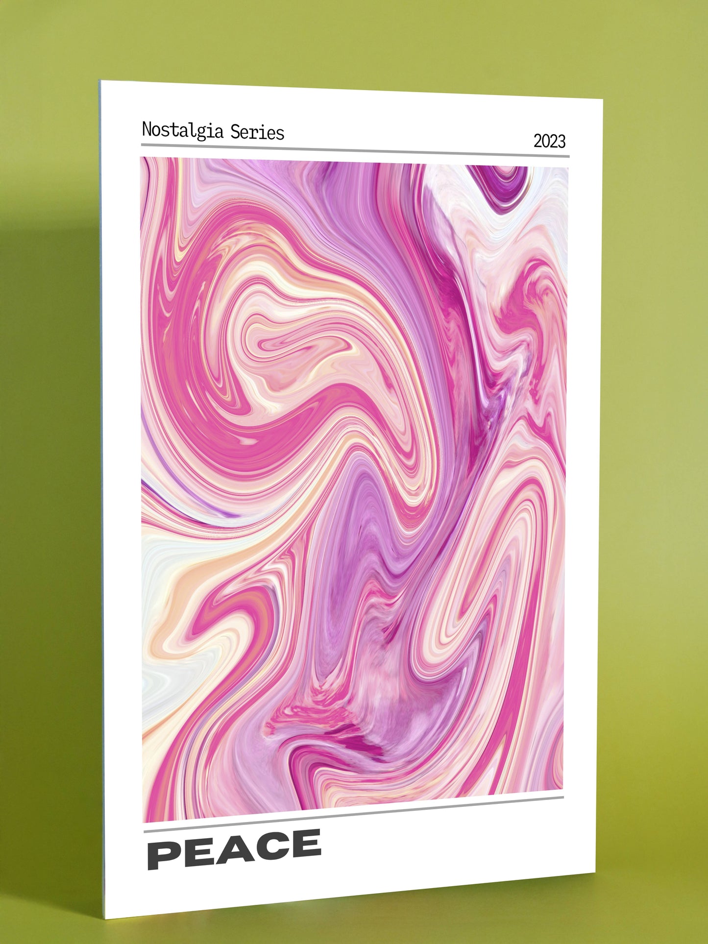 Peace - Nostalgia Series Abstract Pink Swirl