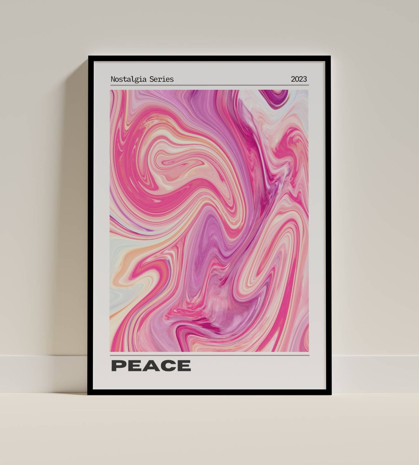 Peace - Nostalgia Series Abstract Pink Swirl