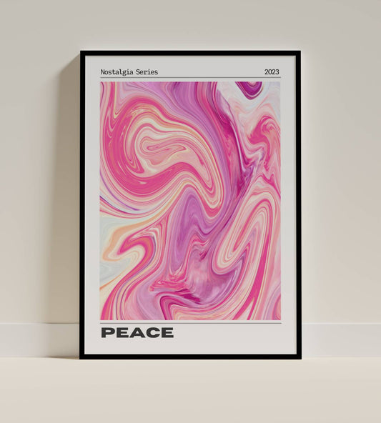 Peace - Nostalgia Series Abstract Pink Swirl
