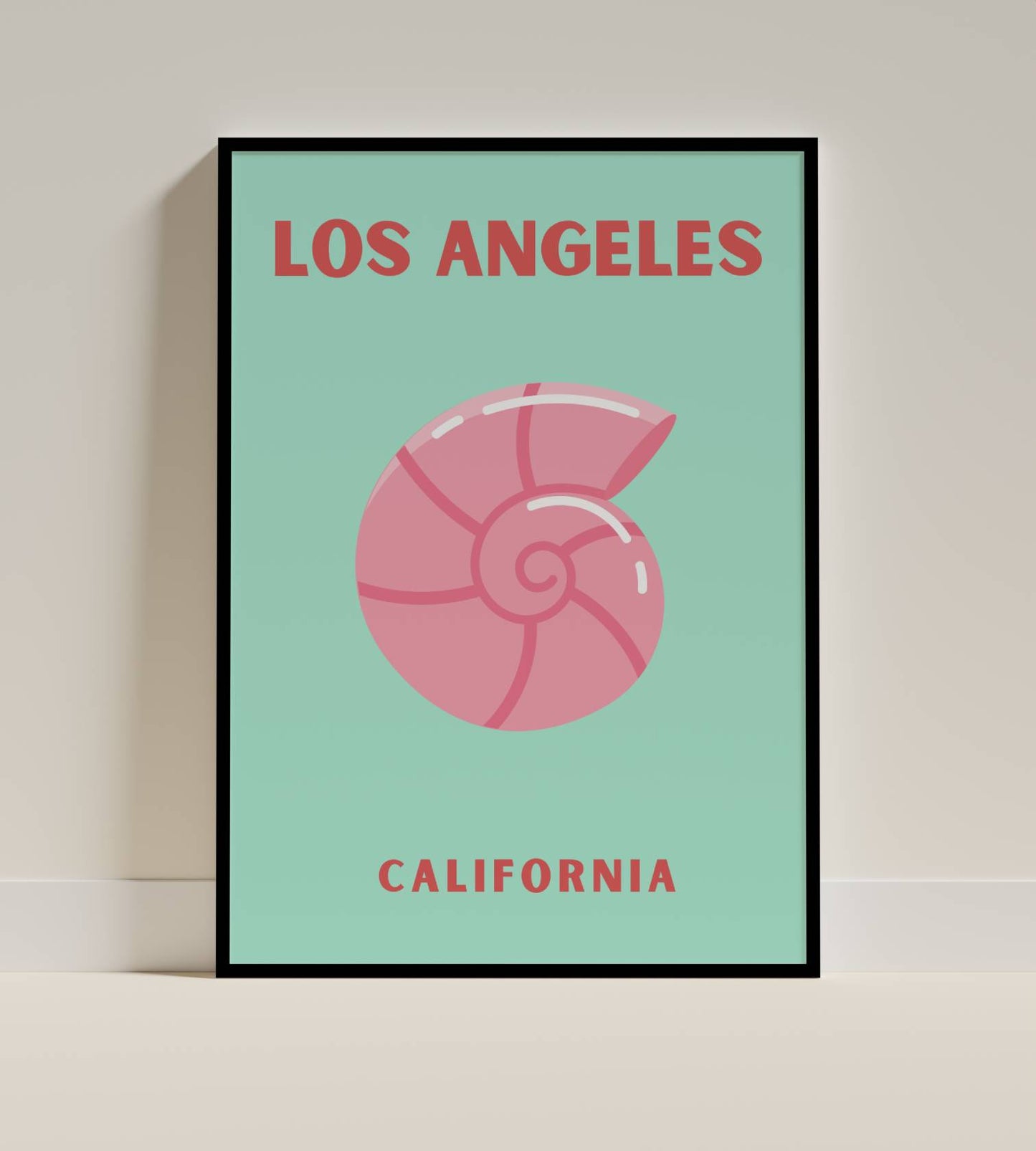 Los Angeles California Coastal Seashell Art Print