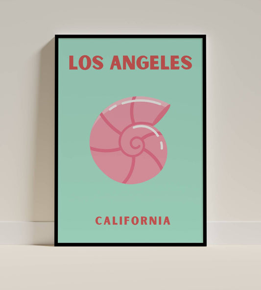 Los Angeles California Coastal Seashell Art Print