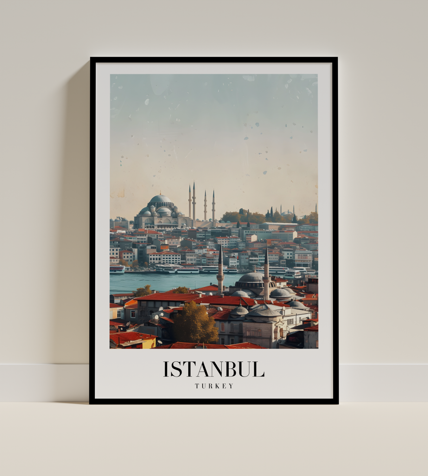 Istanbul Turkey Skyline Art Poster