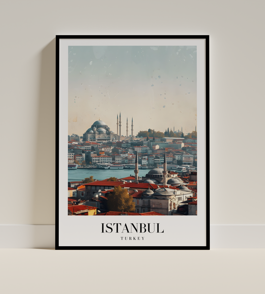 Istanbul Turkey Skyline Art Poster