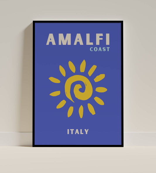 Amalfi Coast Italy Poster – Vibrant Sun Design