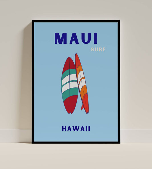 Maui Surf Art Print – Hawaii Beach Decor