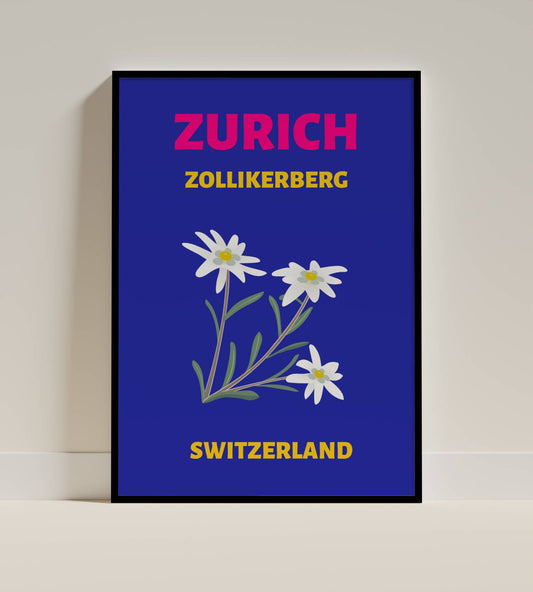 Zurich Zollikerberg Switzerland Travel Art Poster
