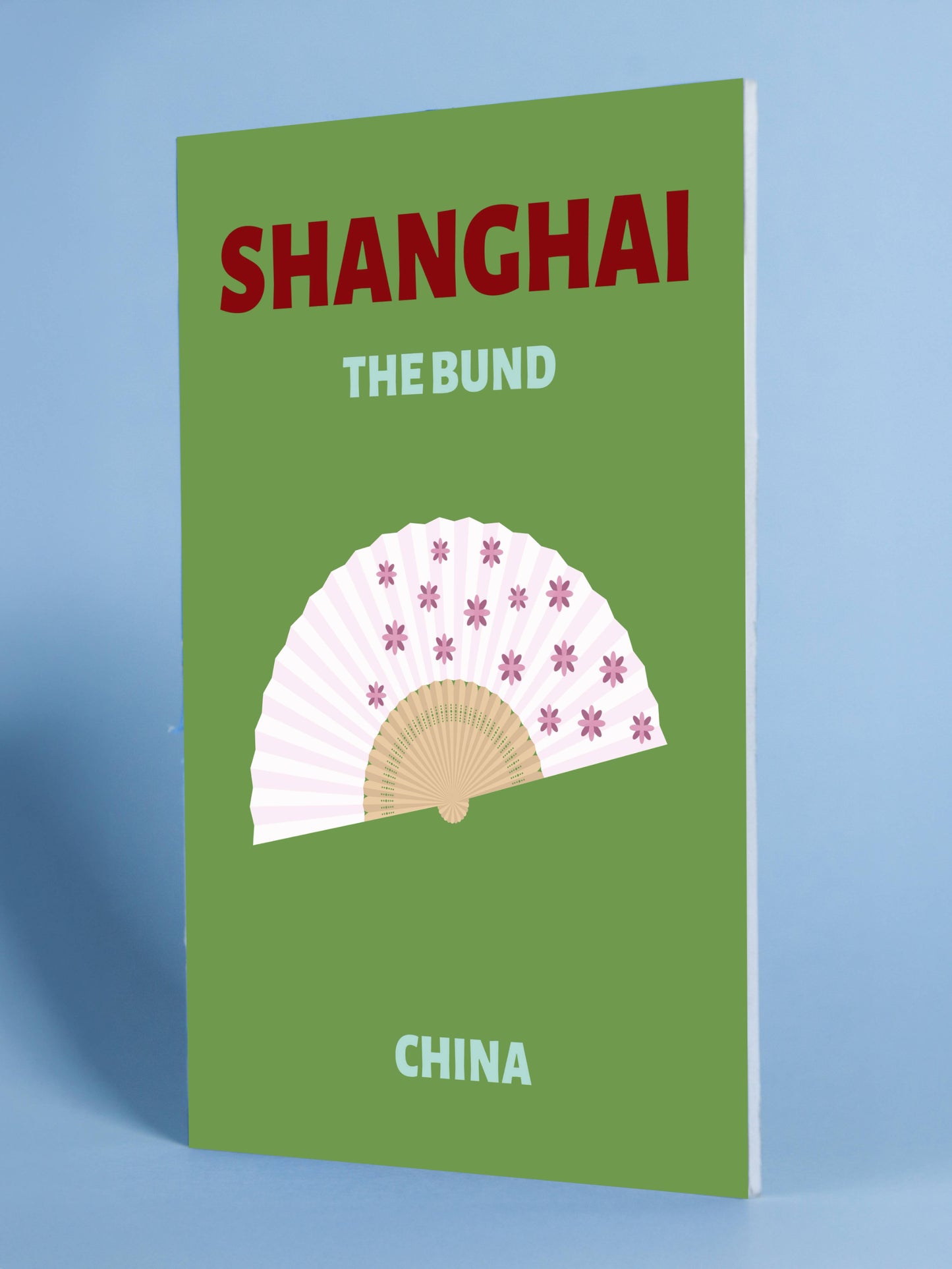 Shanghai Poster – Elegant Fan Art Print, The Bund China Wall Decor