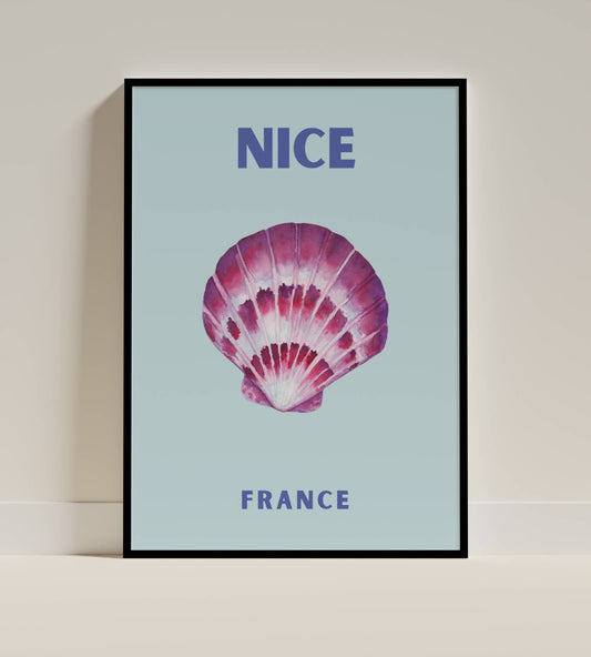 Nice France Seashell Print – Elegant Coastal Wall Art