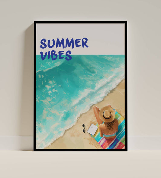 Summer Vibes Beach Scene Art