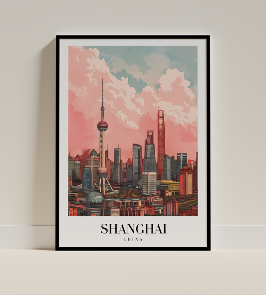 Shanghai China Modern Skyline Poster