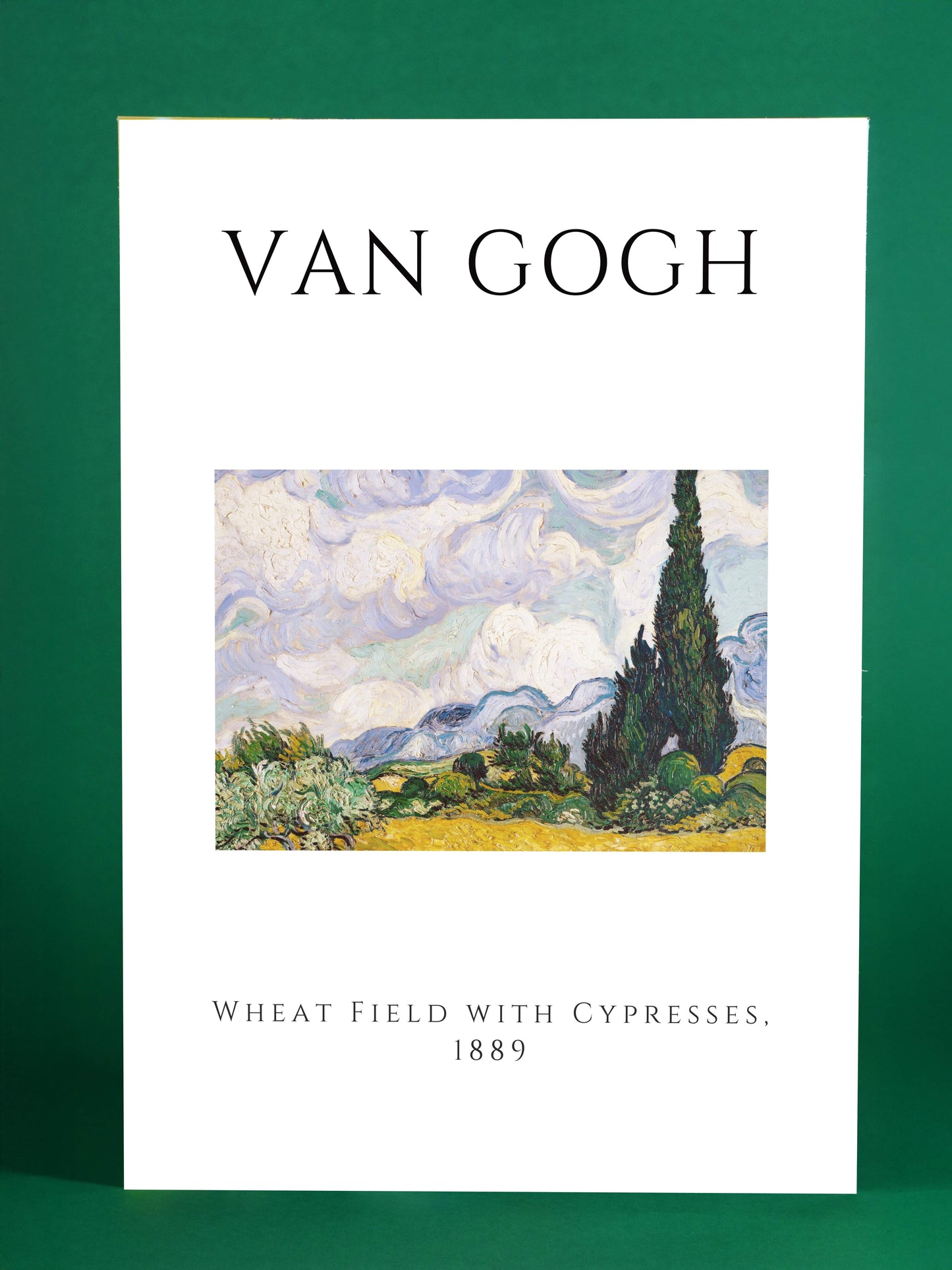 Van Gogh Art Poster - Wheat Field with Cypresses