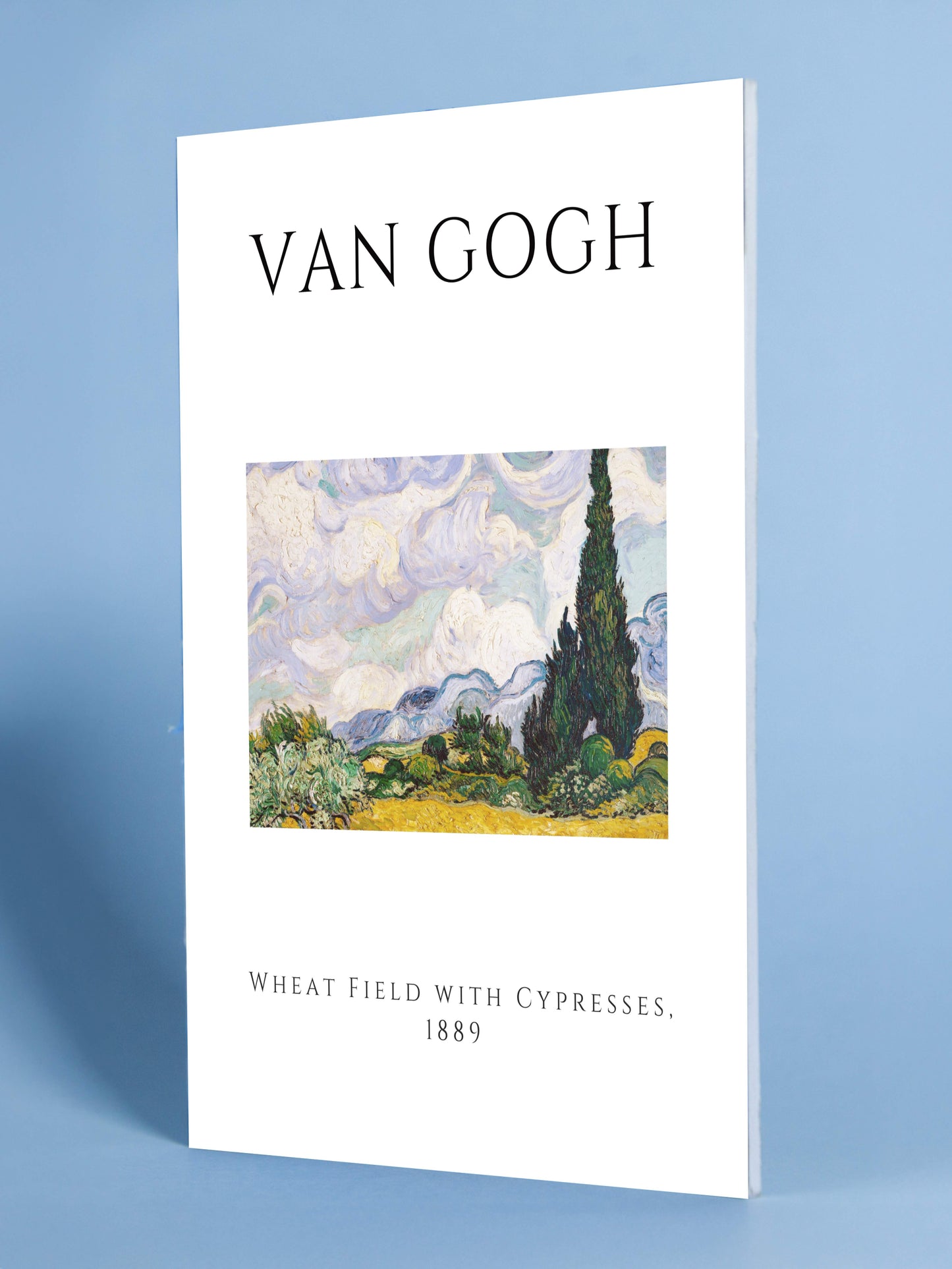 Van Gogh Art Poster - Wheat Field with Cypresses