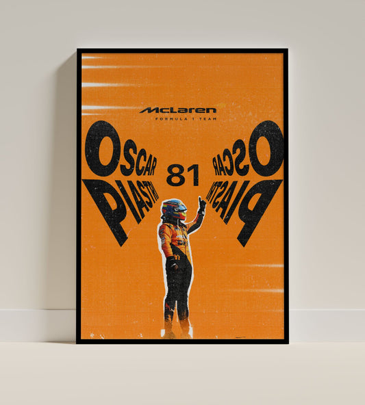 Oscar Piastri McLaren Poster – Retro Racing Edition