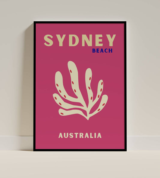 Sydney Beach Australia Poster – Modern Coastal Art Print