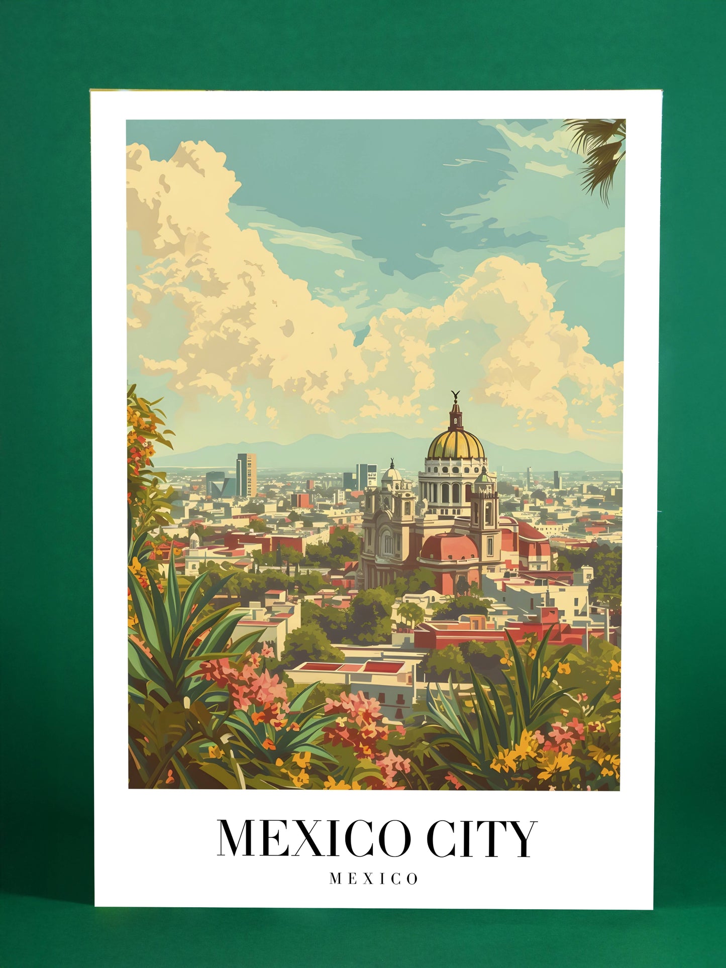 Mexico City Skyline Art Print – Vibrant Urban Mexico Wall Decor