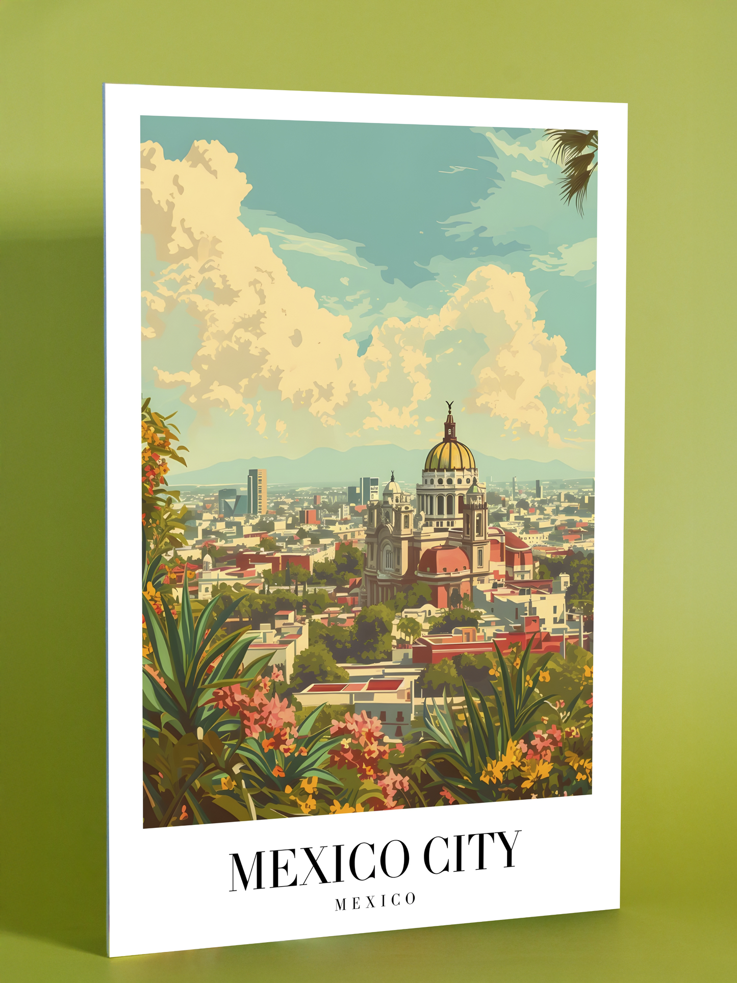 Mexico City Skyline Art Print – Vibrant Urban Mexico Wall Decor
