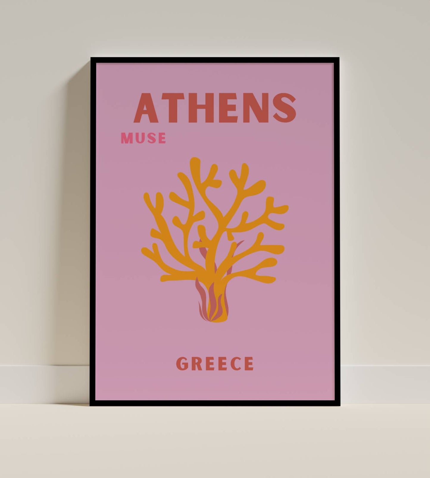 Athens Greece Muse Art Print – Modern Travel Poster