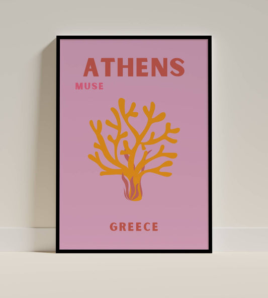 Athens Greece Muse Art Print – Modern Travel Poster
