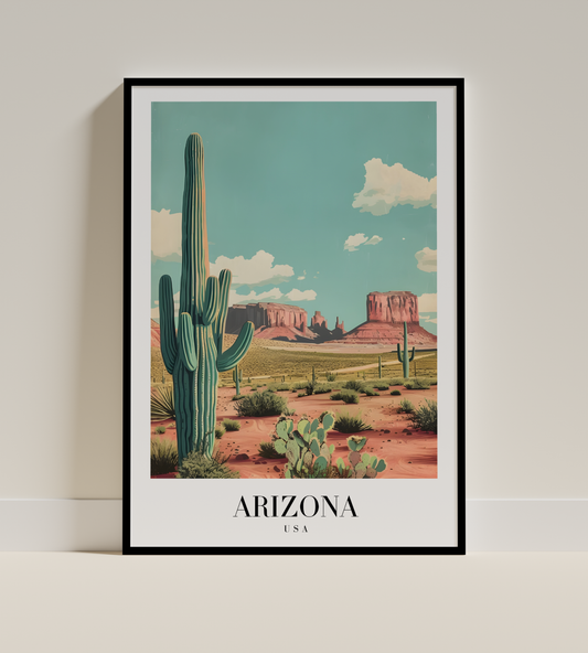 Arizona Desert Landscape Poster – Southwestern Scenic Wall Art