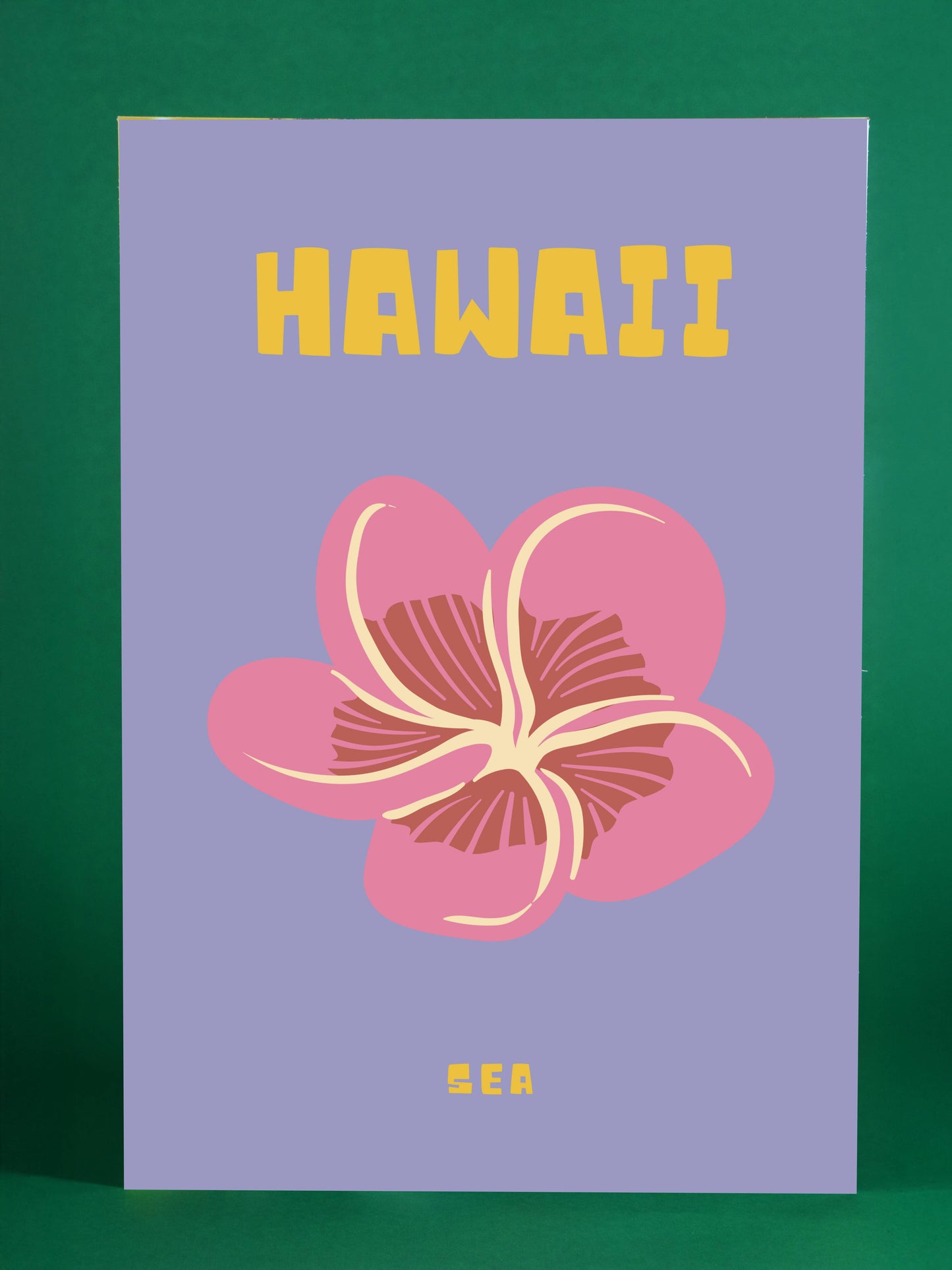 Hawaii Island Poster – Tropical Flower & Sea Theme Art Print