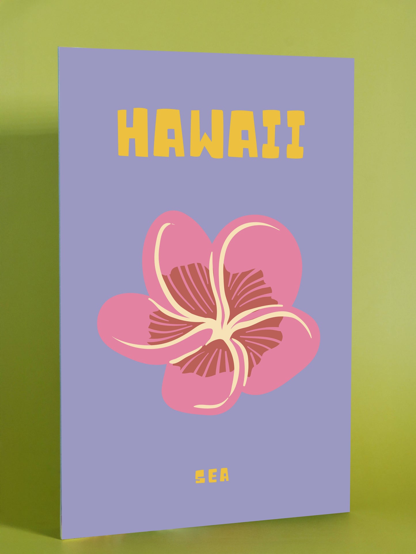 Hawaii Island Poster – Tropical Flower & Sea Theme Art Print
