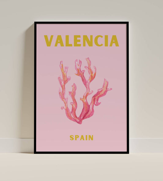 Valencia Coral Art Print – Spain Ocean Decor