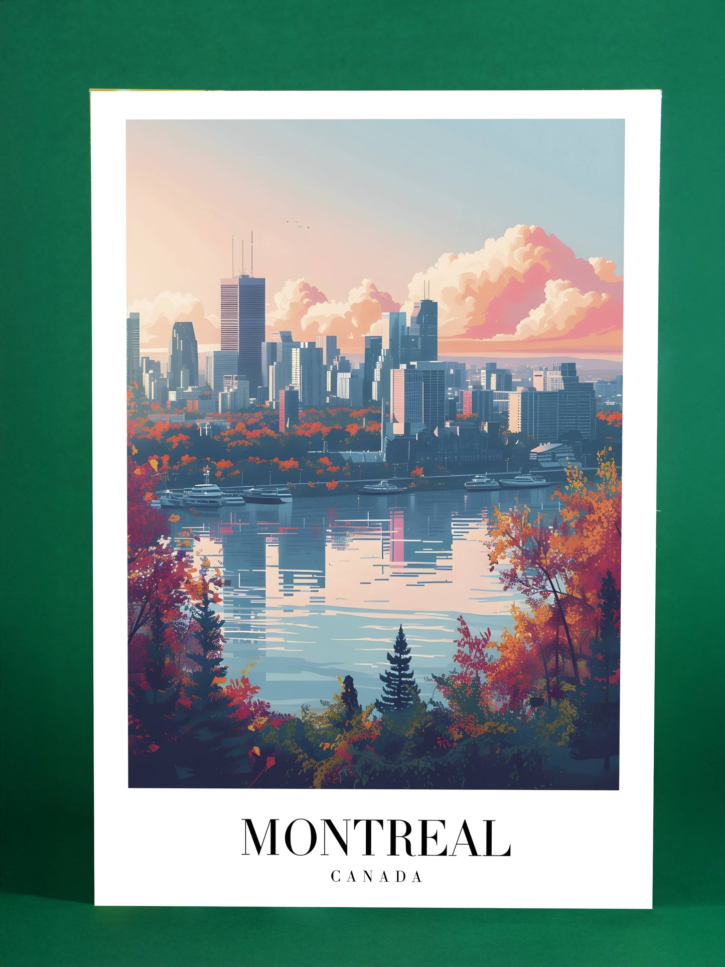 Montreal Skyline Art Print – Vibrant Autumn Cityscape