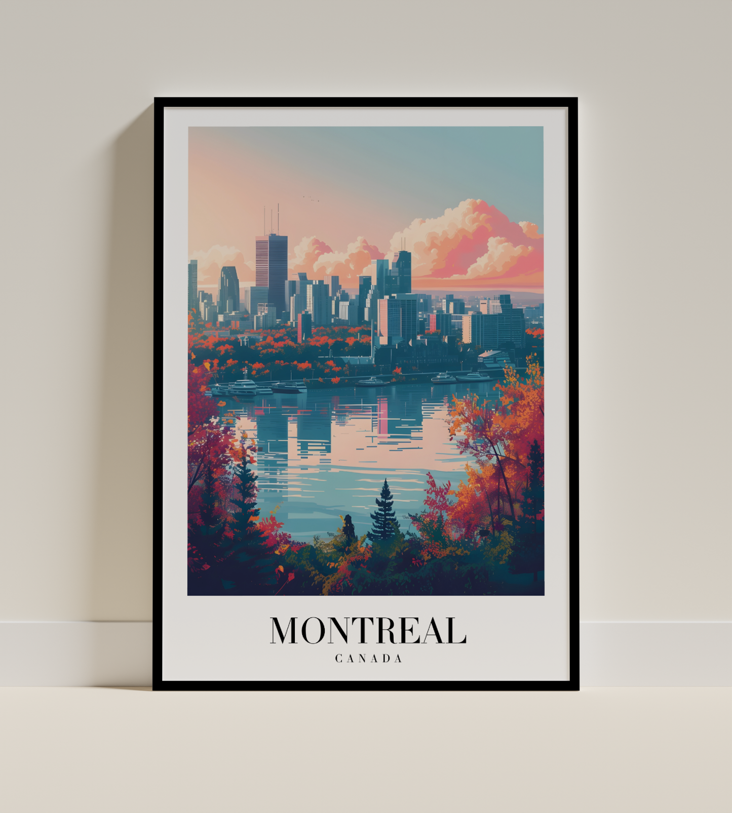 Montreal Skyline Art Print – Vibrant Autumn Cityscape