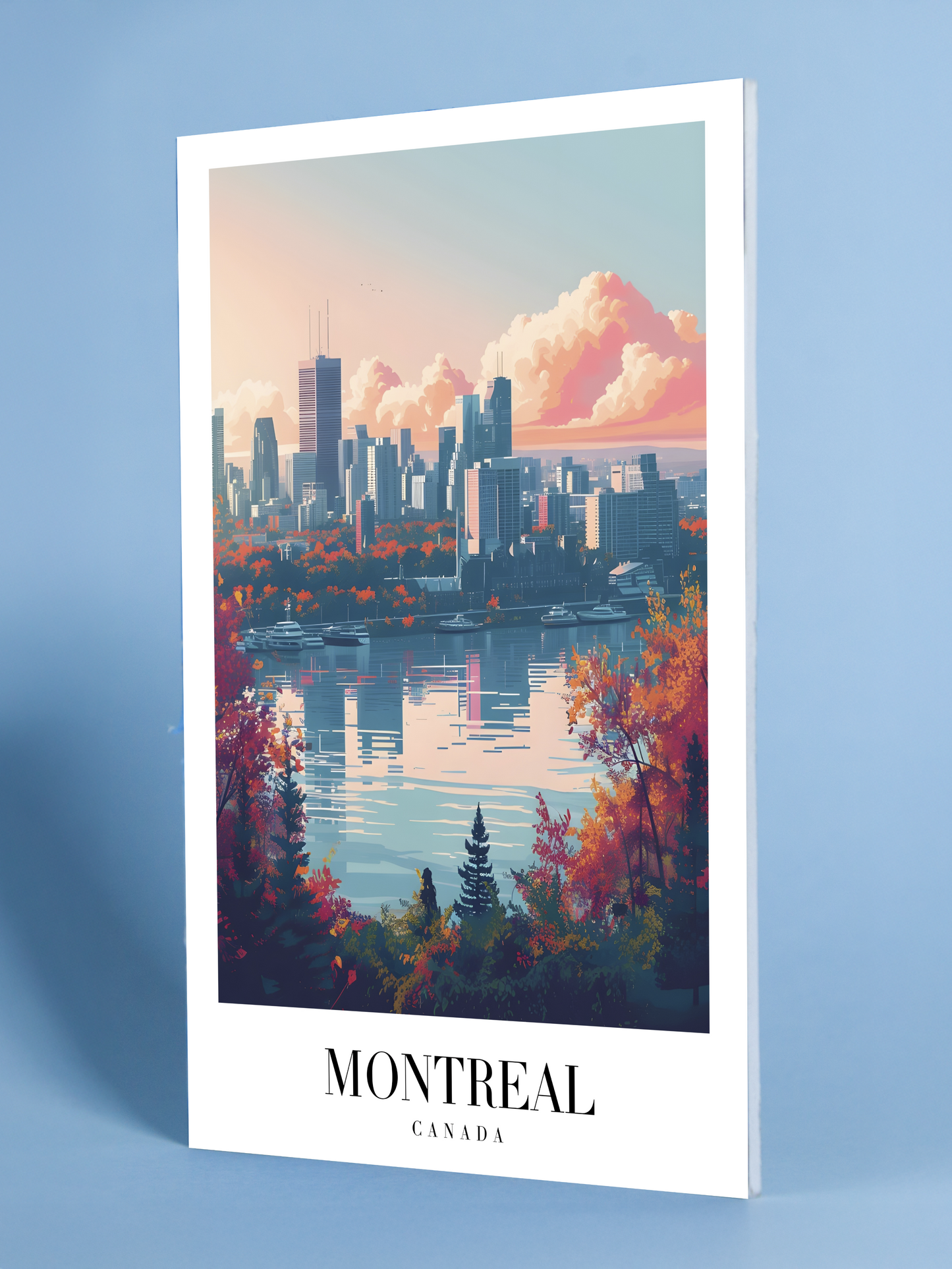 Montreal Skyline Art Print – Vibrant Autumn Cityscape
