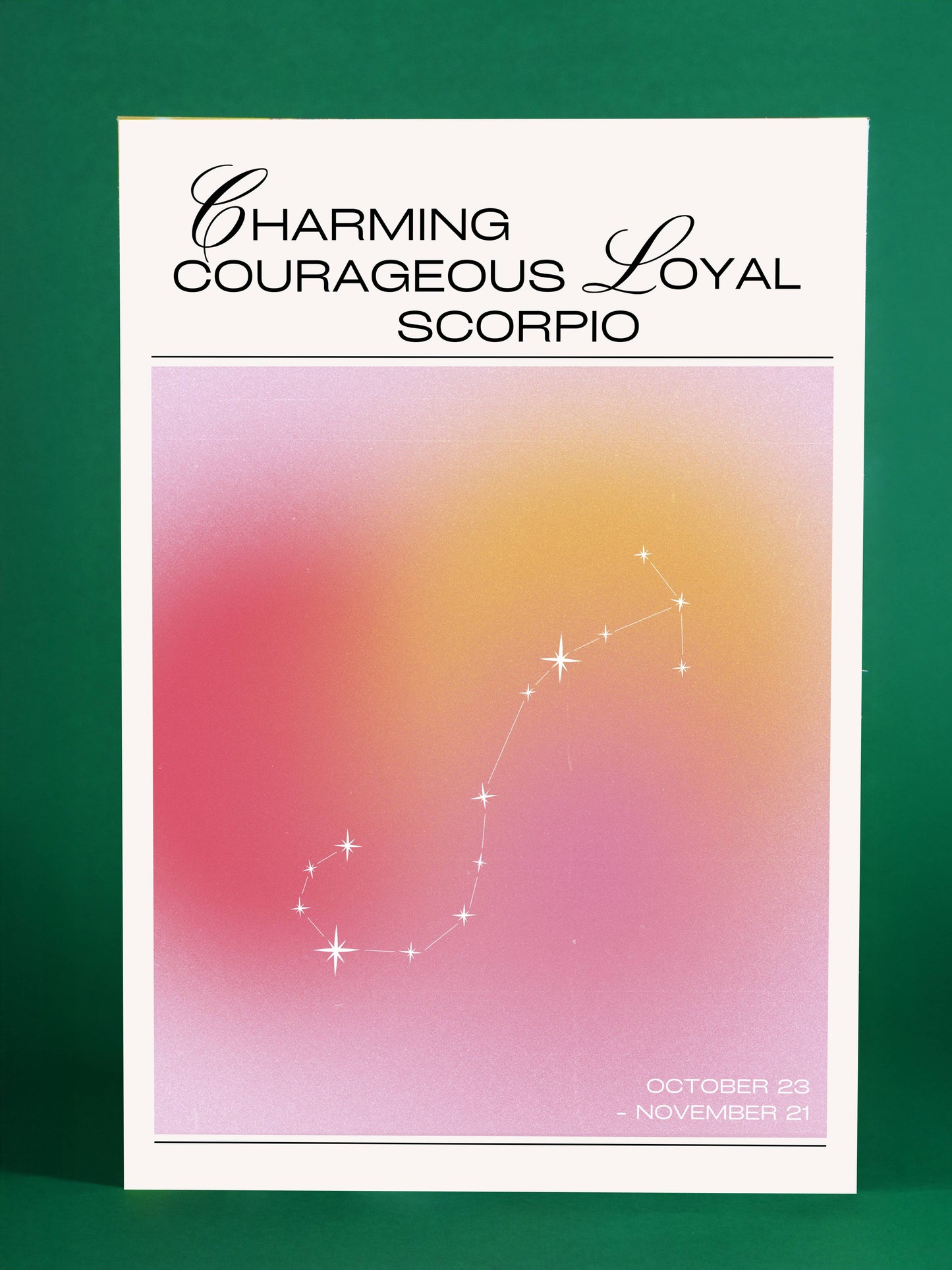 Scorpio Zodiac Constellation Poster – Charming, Courageous, Loyal