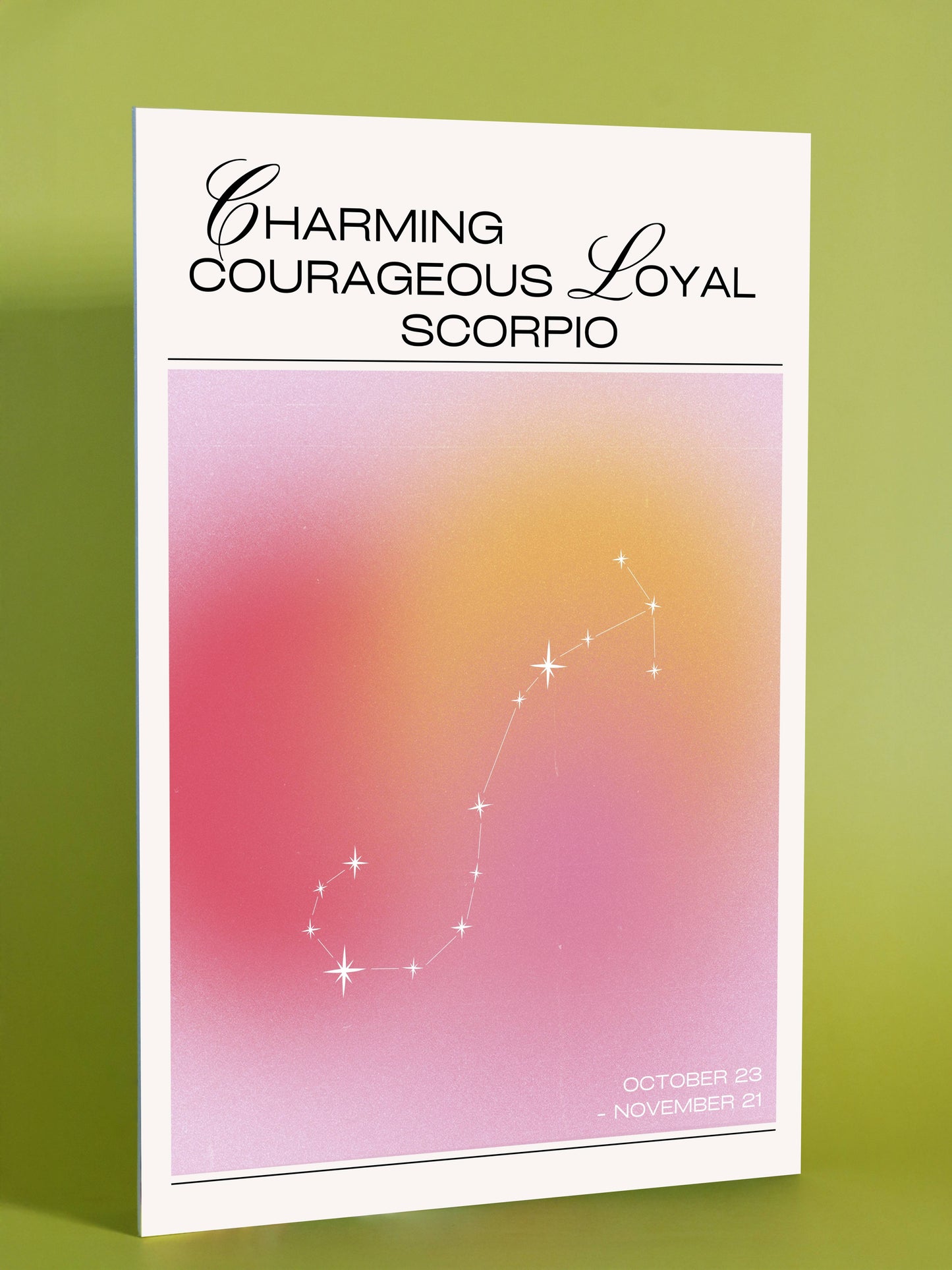 Scorpio Zodiac Constellation Poster – Charming, Courageous, Loyal