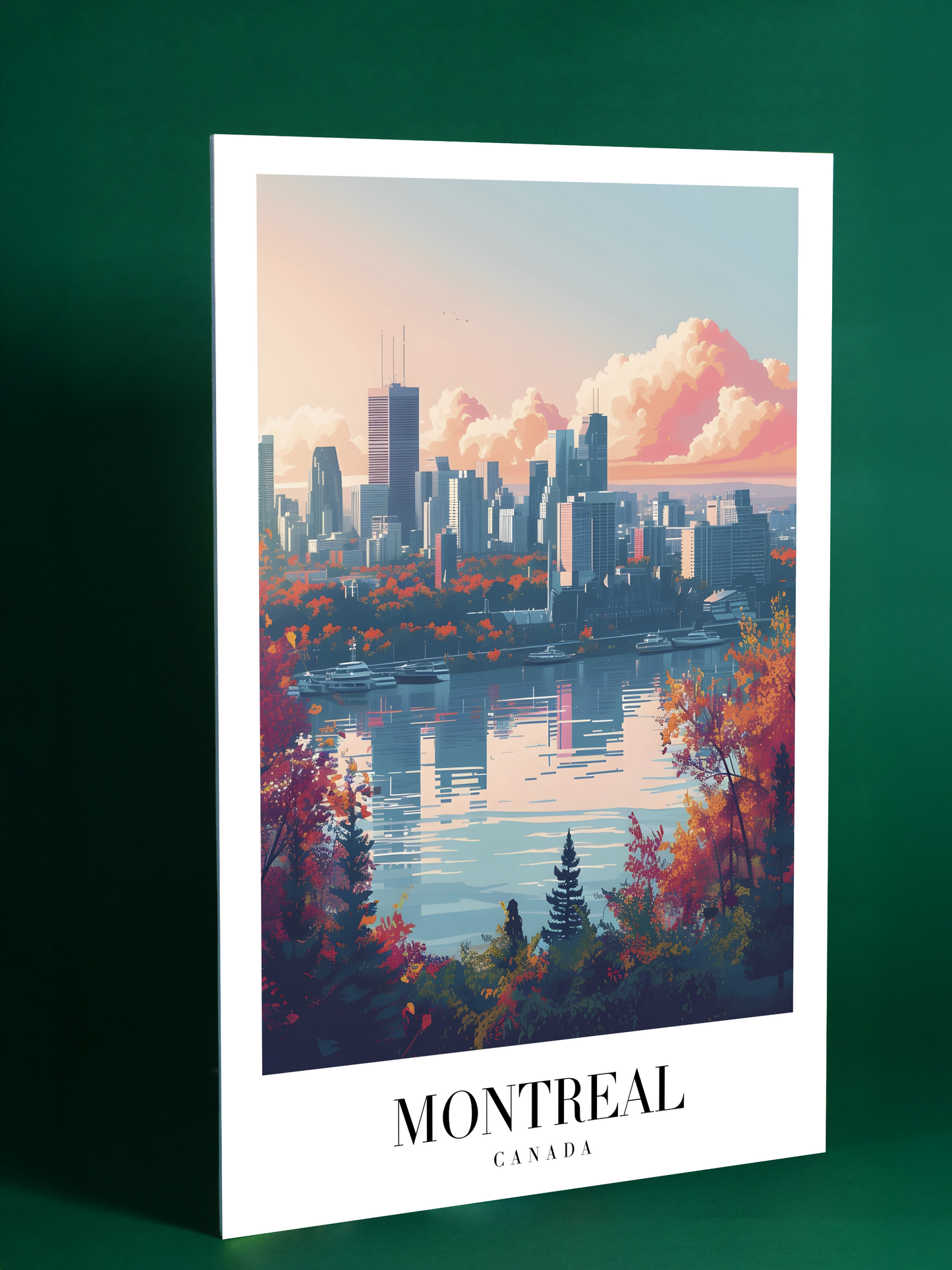 Montreal Skyline Art Print – Vibrant Autumn Cityscape
