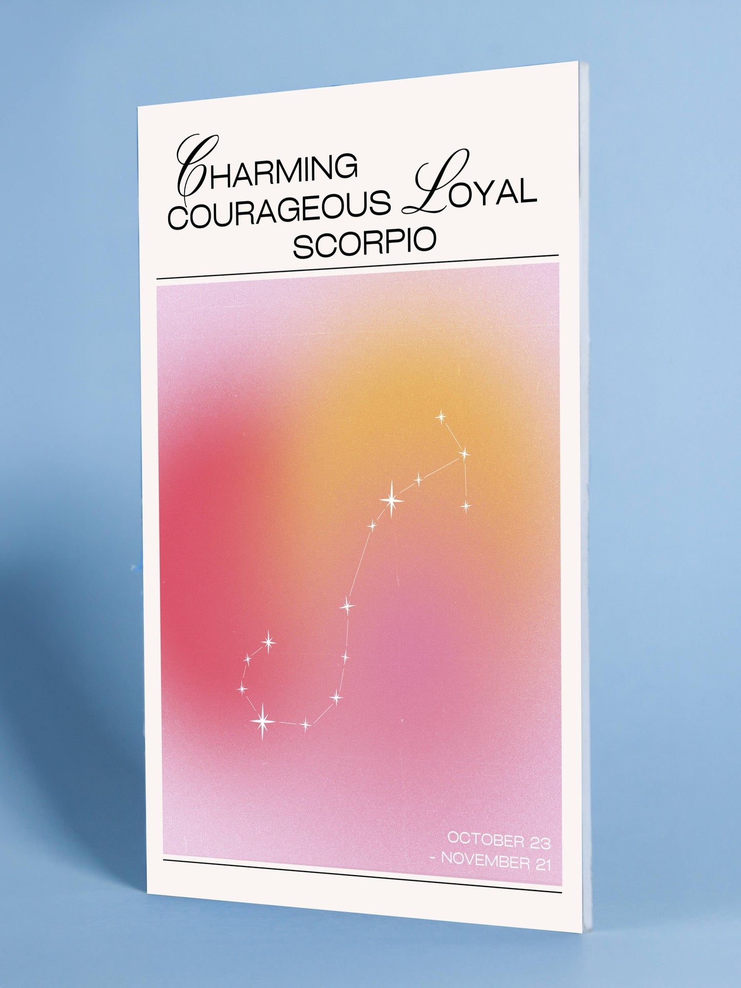 Scorpio Zodiac Constellation Poster – Charming, Courageous, Loyal