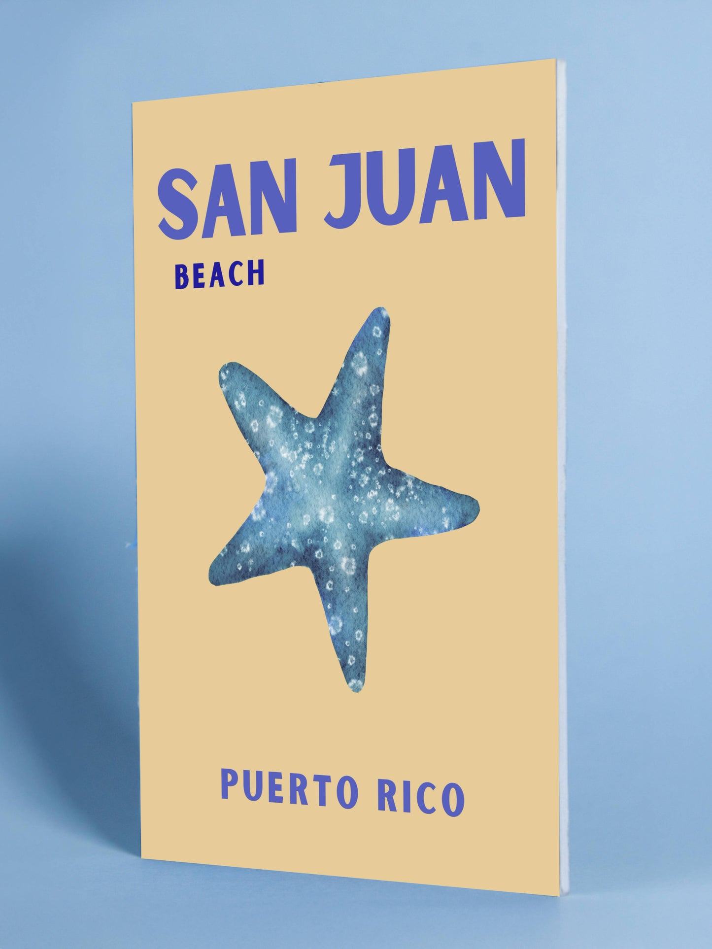 San Juan Beach Starfish Poster – Puerto Rico Coastal Print