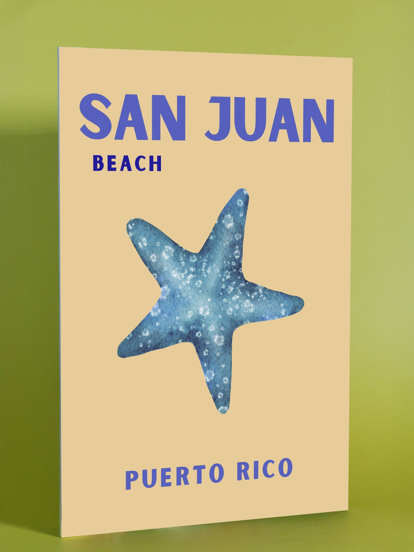 San Juan Beach Starfish Poster – Puerto Rico Coastal Print