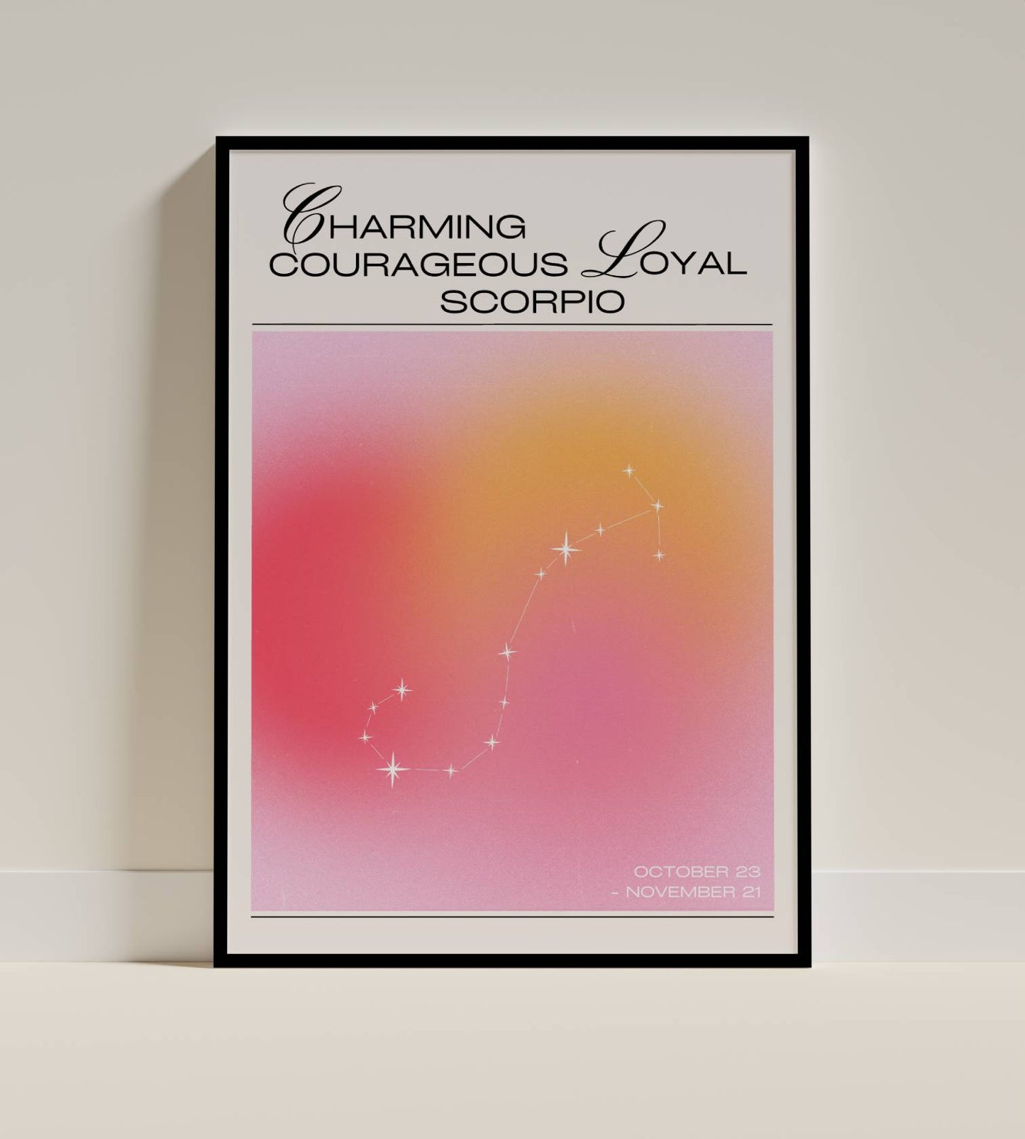 Scorpio Zodiac Constellation Poster – Charming, Courageous, Loyal