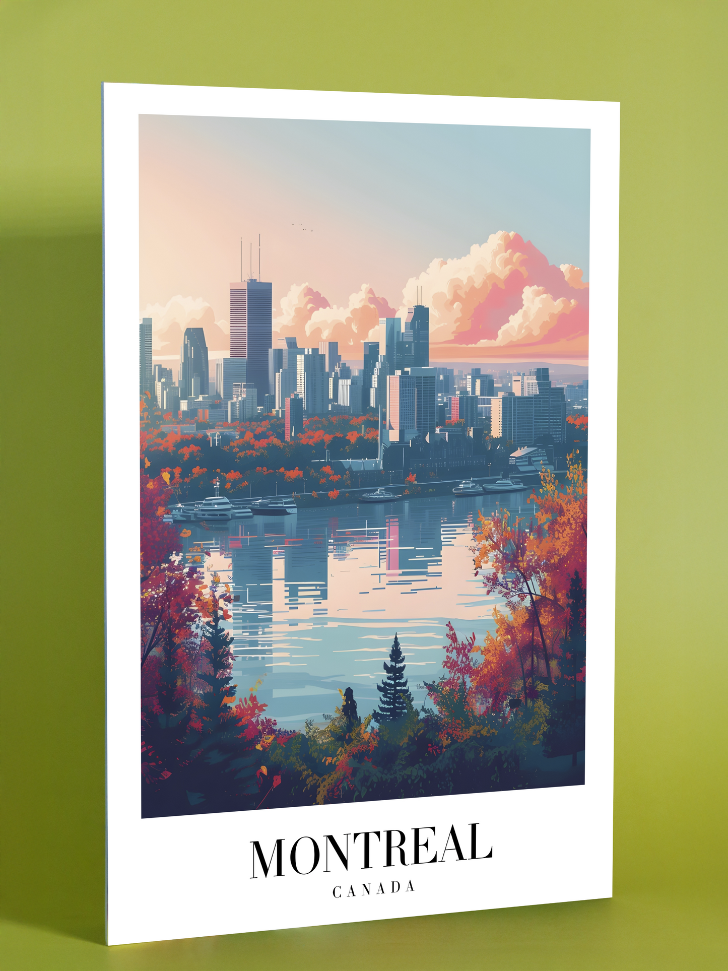 Montreal Skyline Art Print – Vibrant Autumn Cityscape