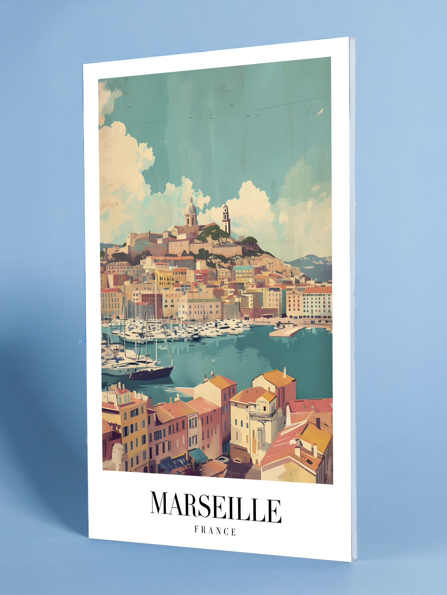 Marseille France Art Print – Vibrant Mediterranean Harbor Poster