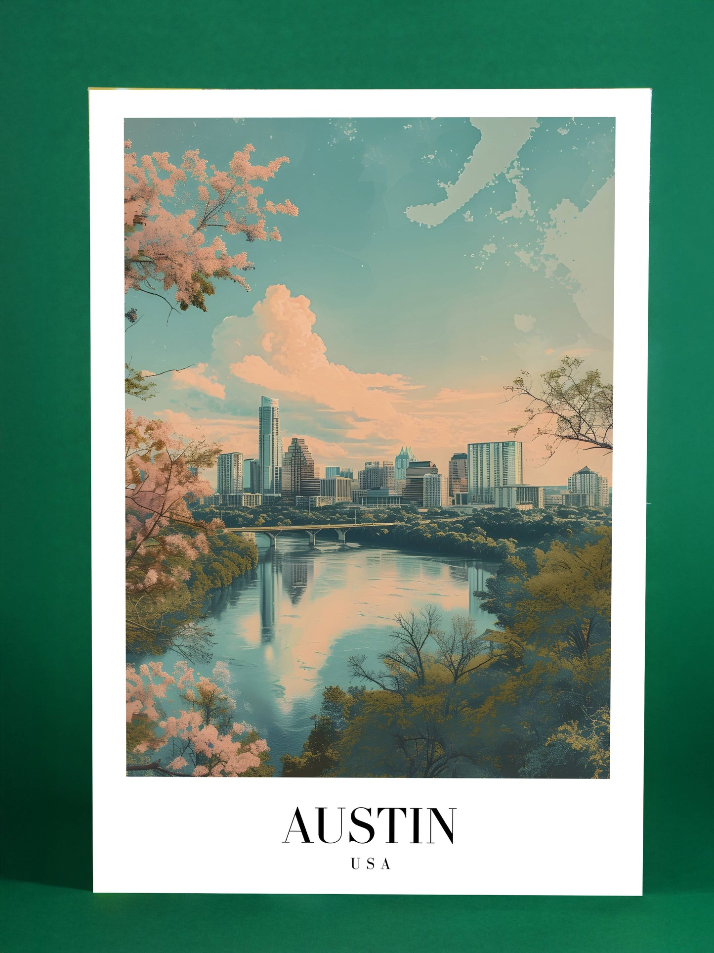Austin Texas Urban Riverside Poster